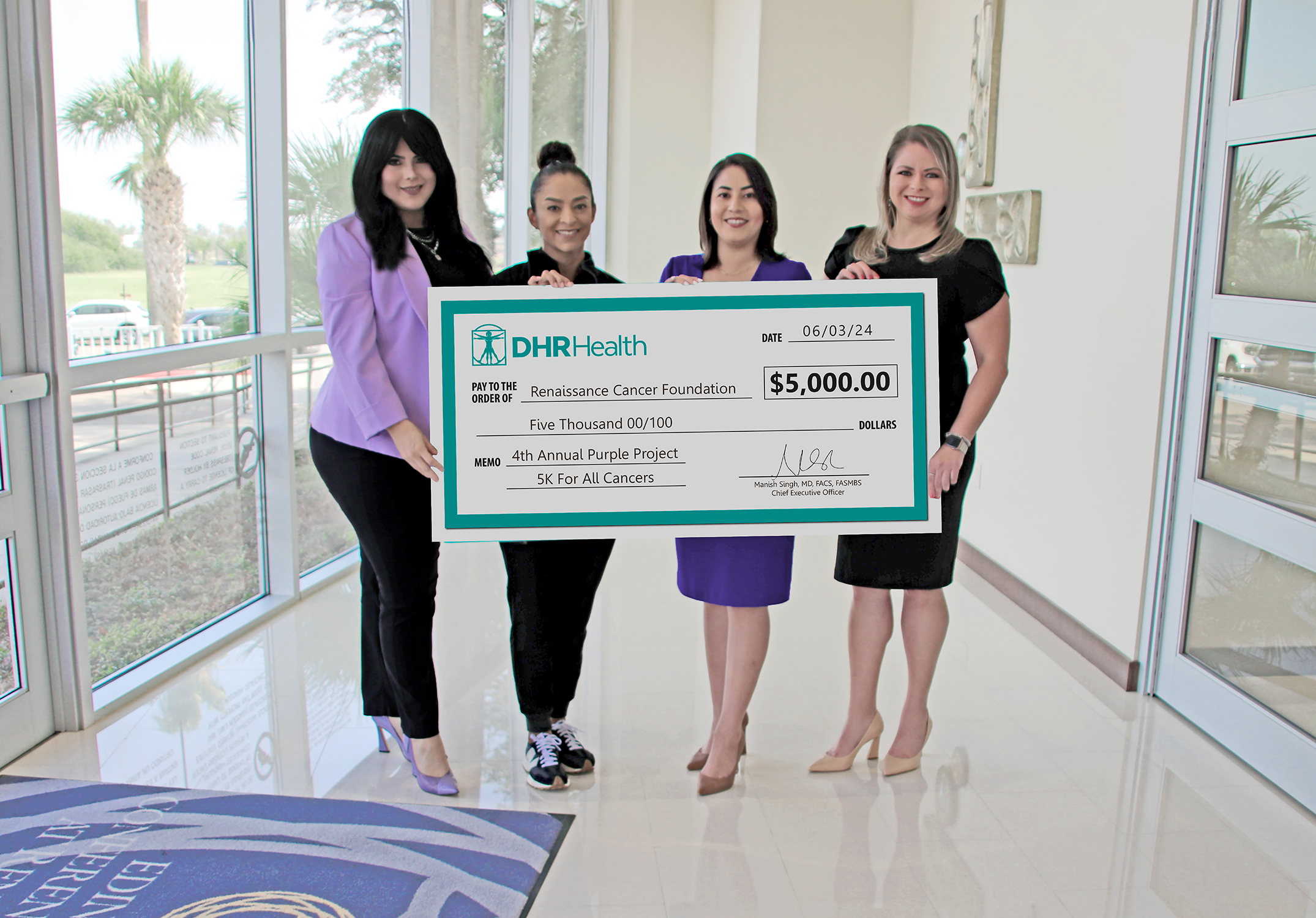 4Th Annual Purple Project 5K Check Presentation
